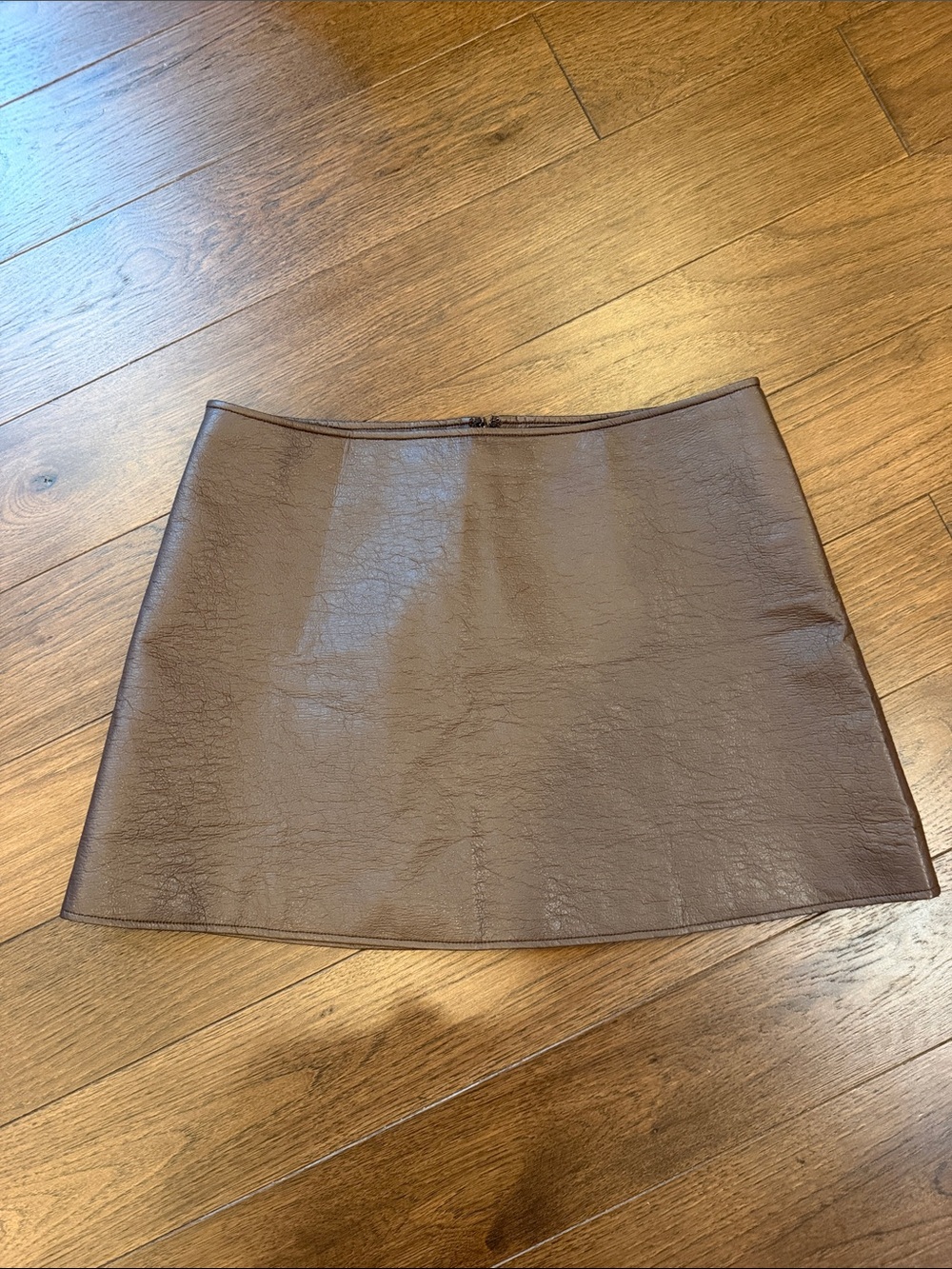 Tuckernuck Brown Faux Leather A-Line Mini Skirt Size XL - C30-121